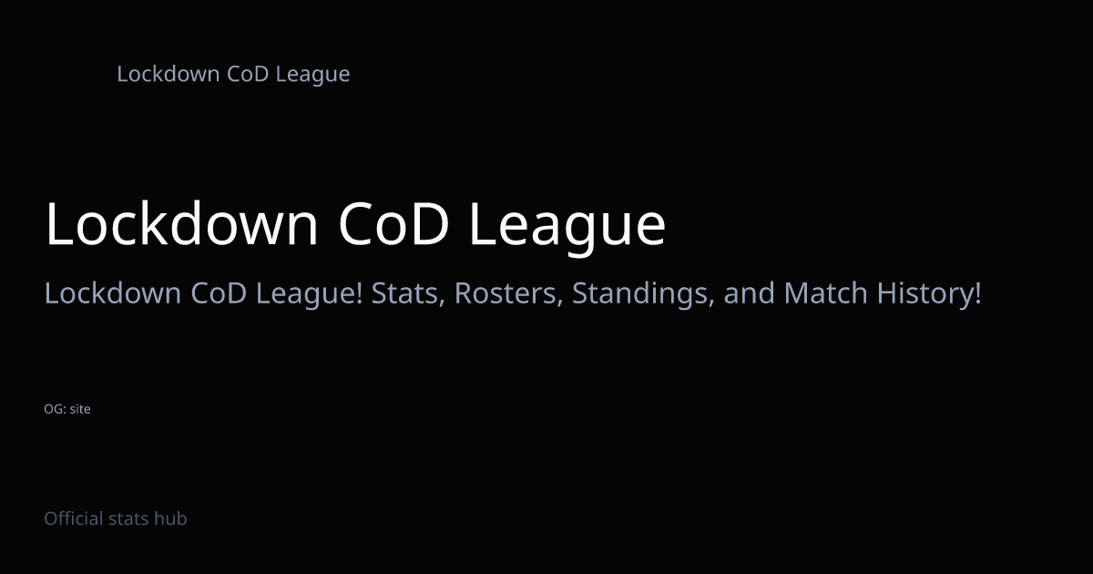 Lockdown CoD League